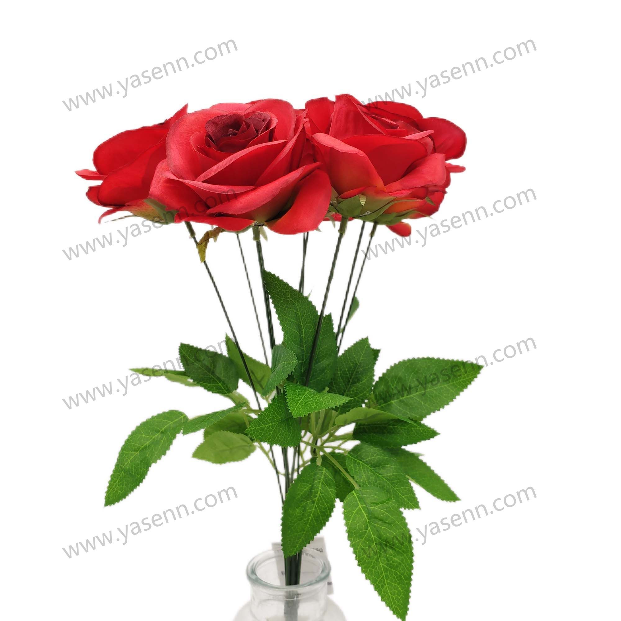 42CM 9 BRANCHES ROSE YSB23540