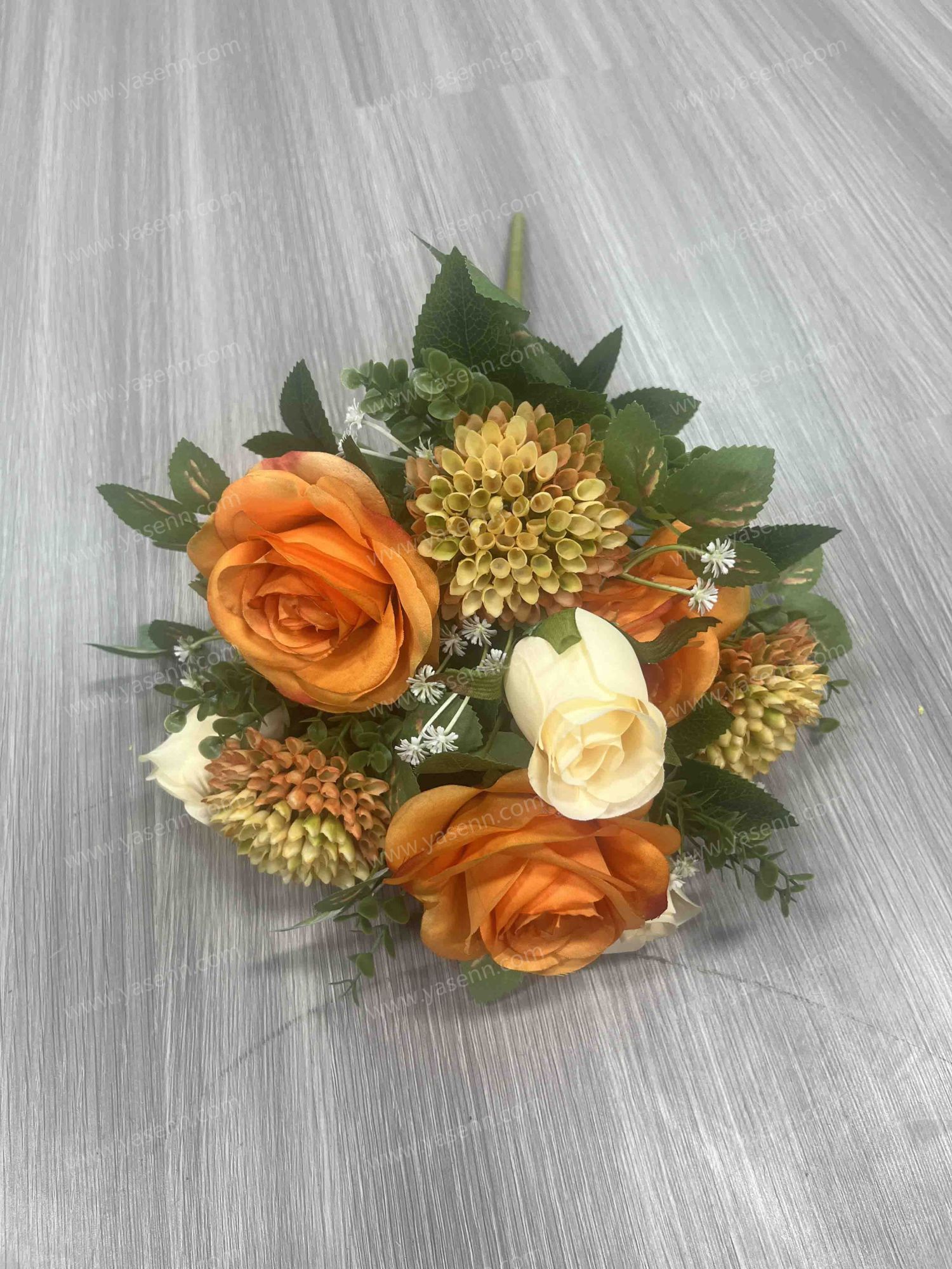 HEIGHT 43CM 10 BRANCHES ROSE MUM YSB23612