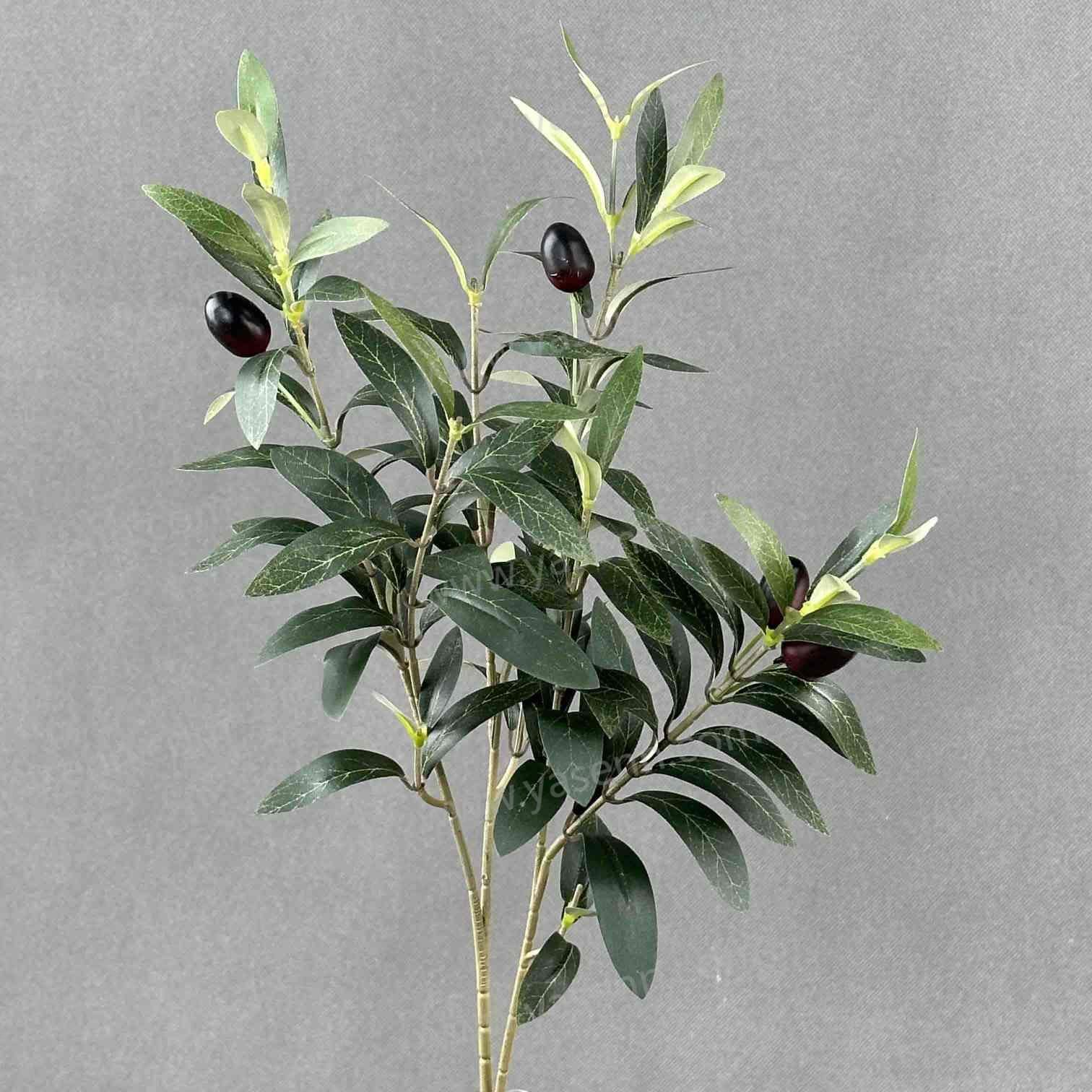 56CM SINGLE STEM OF SMALL OLIVE LEAVES YSL24034