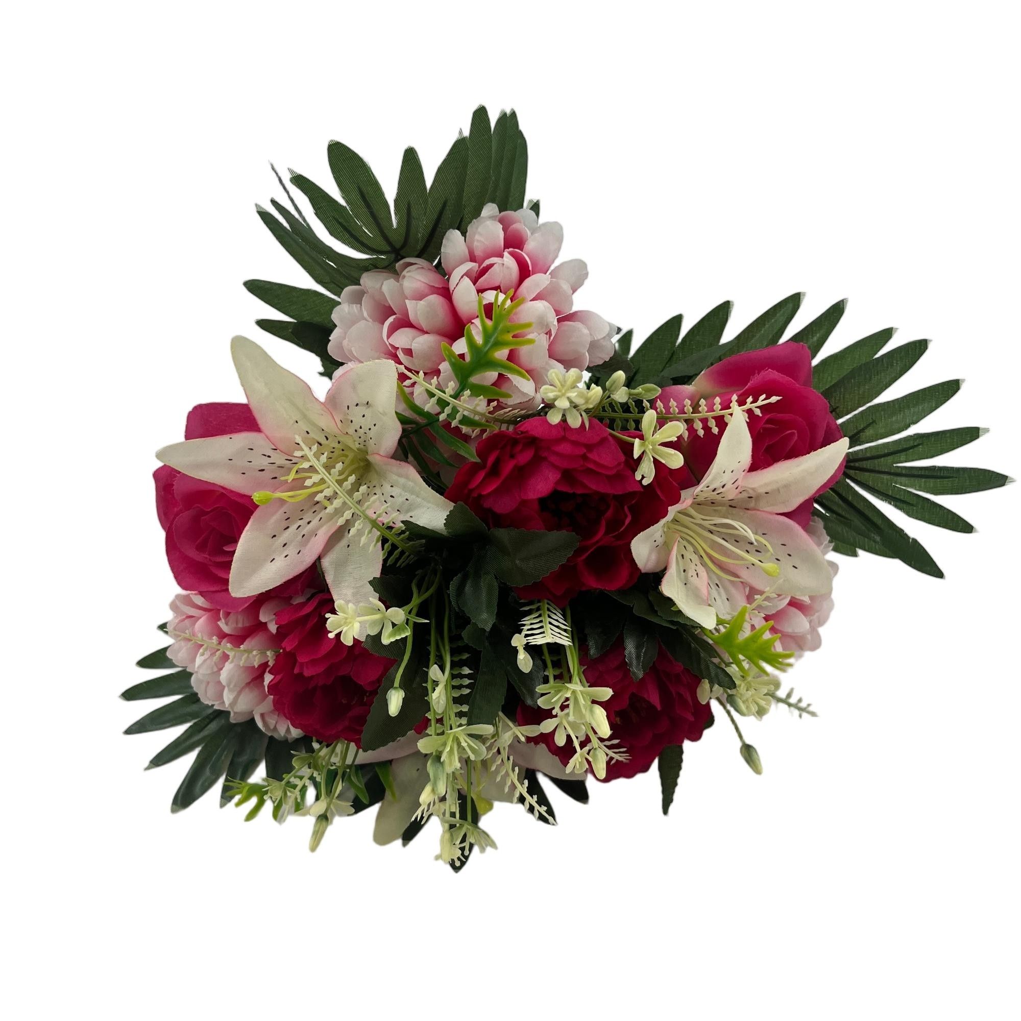 Artificial Rose Peony Lily Bouquet 39cm Tall 18 Branches  YSB25225