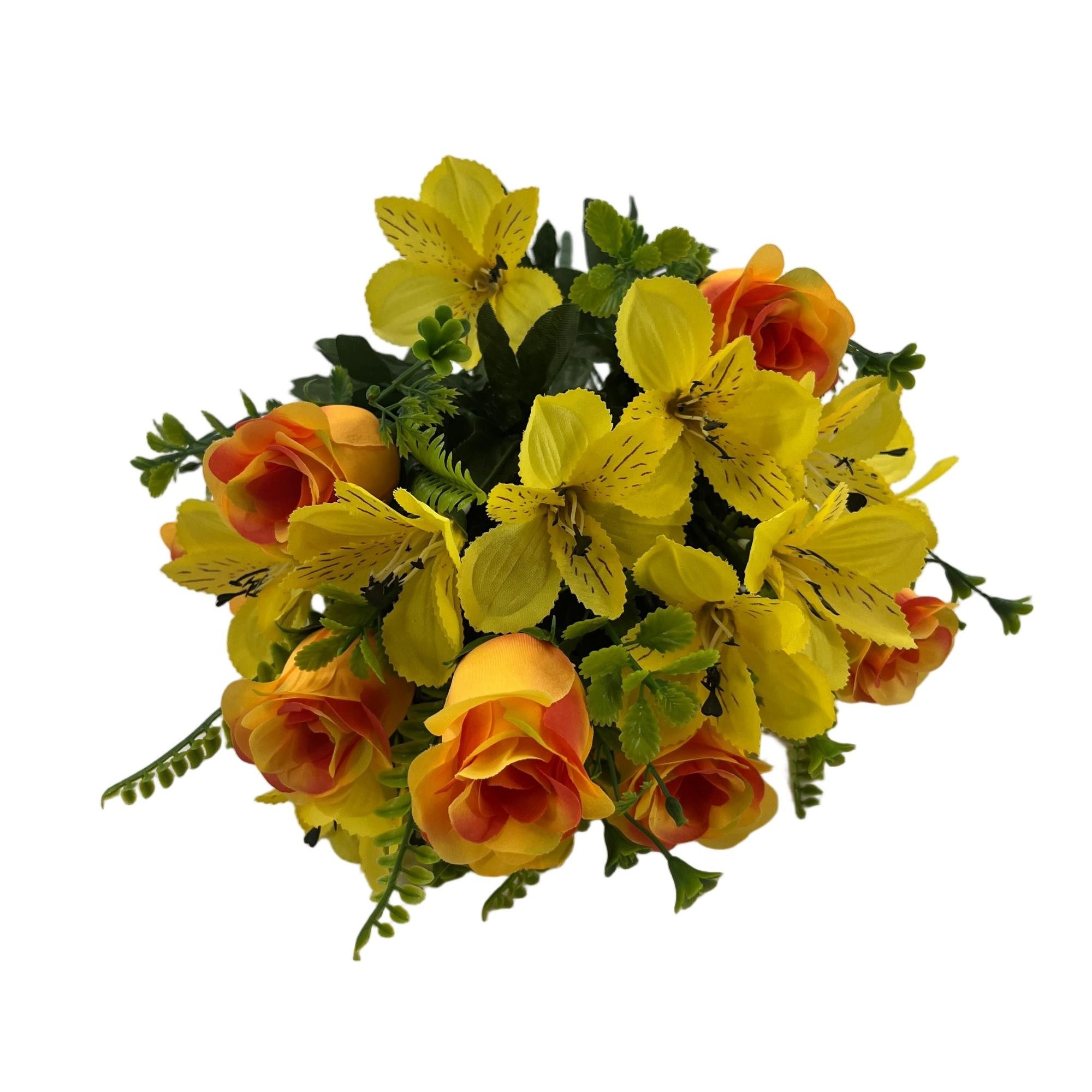 Artificial Rose Orchid Bouquet 51cm Tall 18 Branches  YSB25223