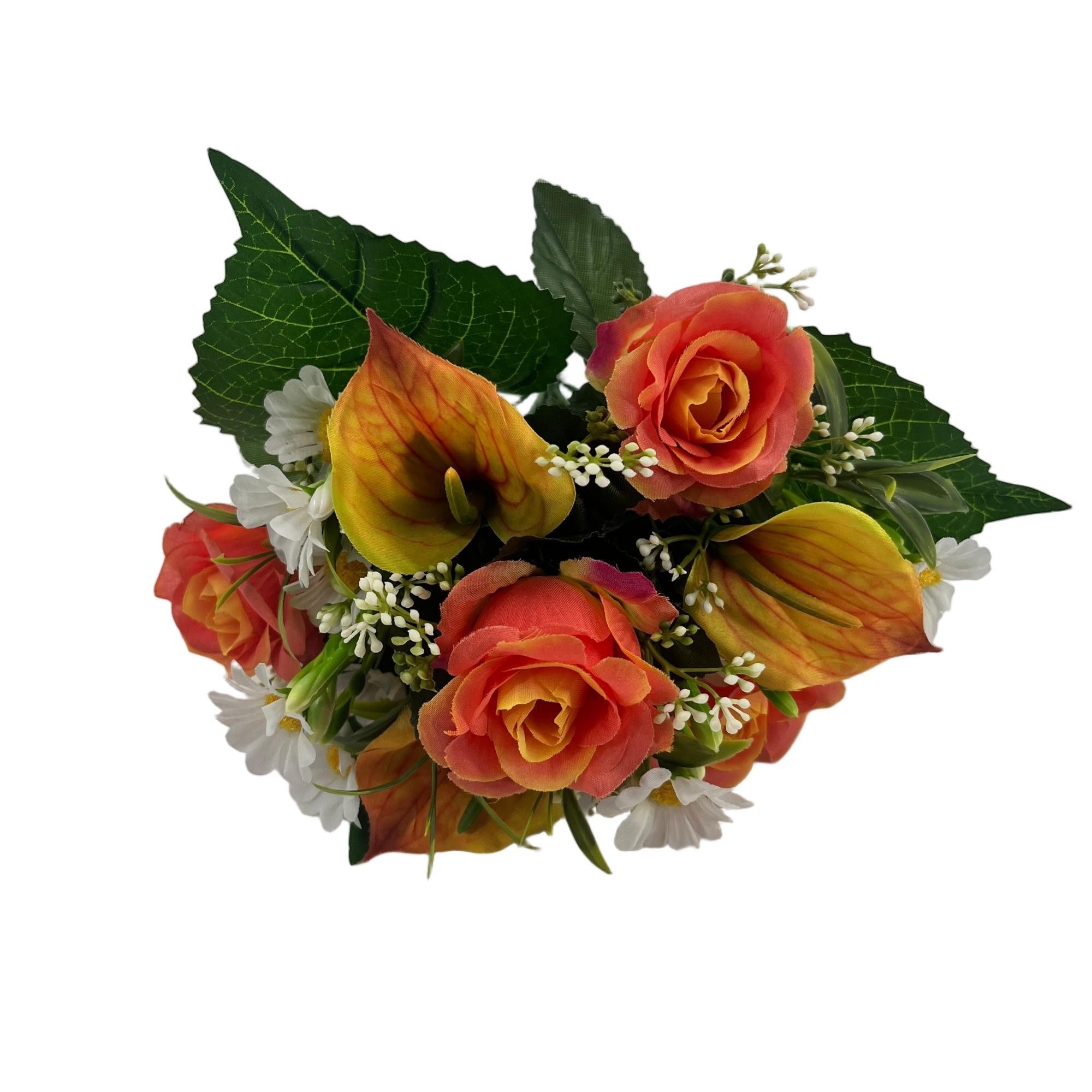 Artificial Rose Calla Lily Bouquet 29cm Tall 12 Branches  YSB25212