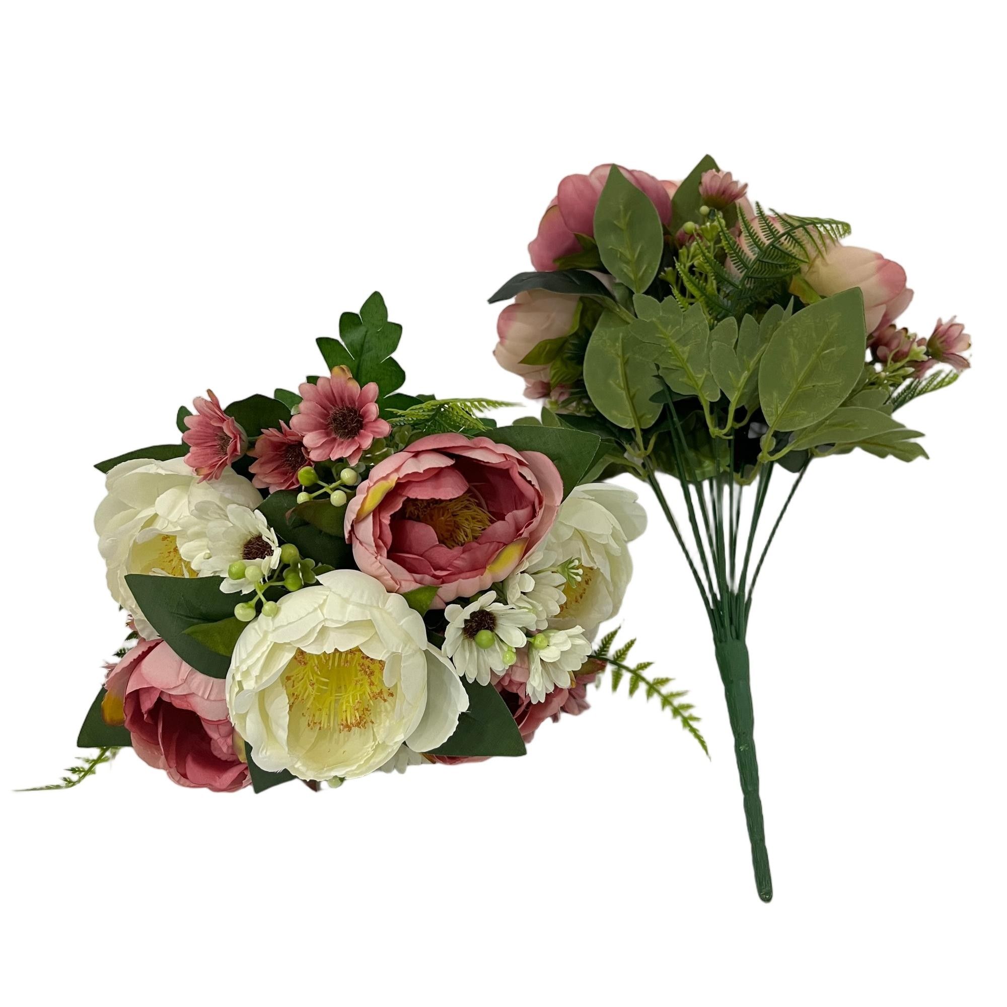 Artificial Peony Bouquet 46cm Tall 13 Branches  YSB25196