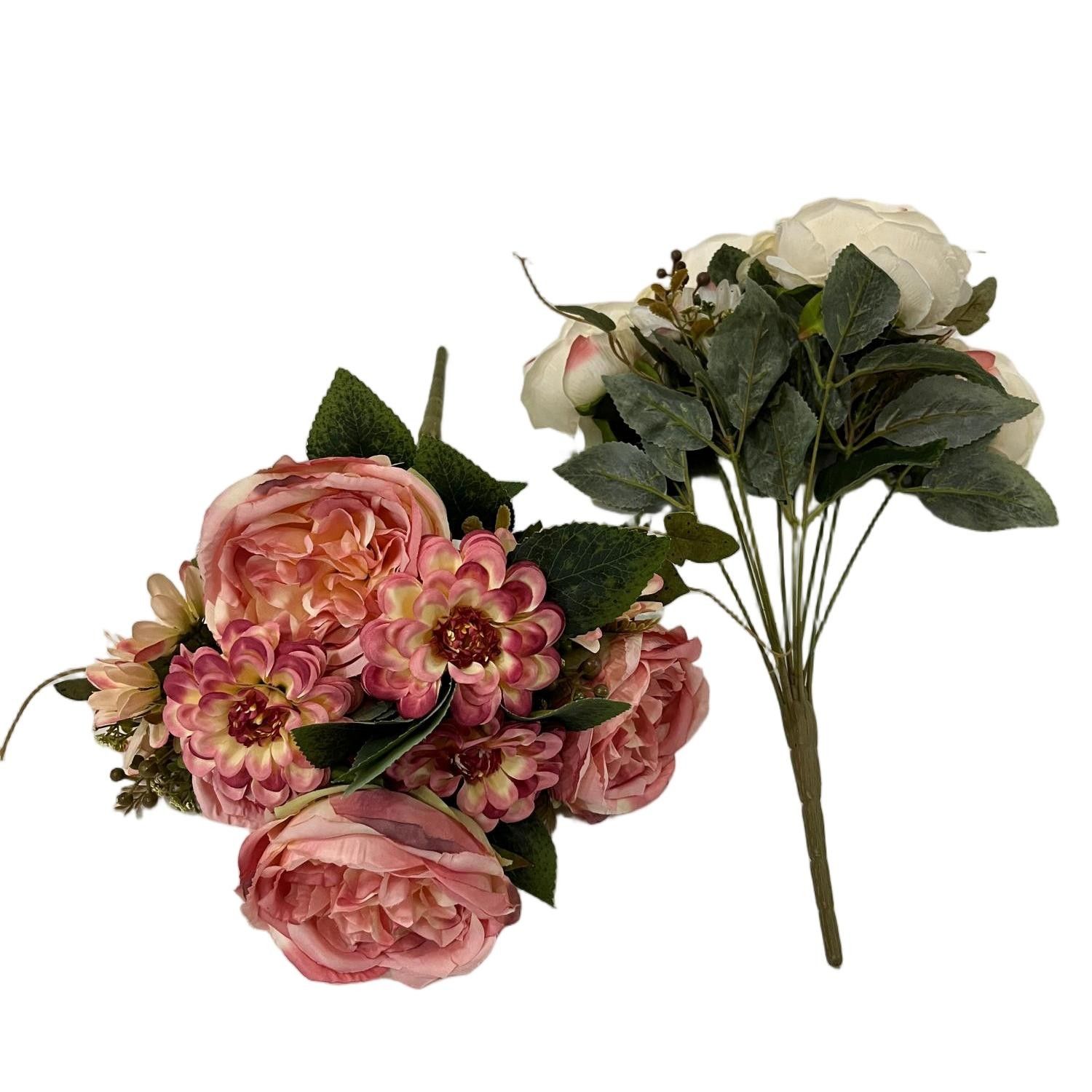 Artificial Peony Chrysanthemums Bouquet 49cm Tall 10 Branches  YSB25177