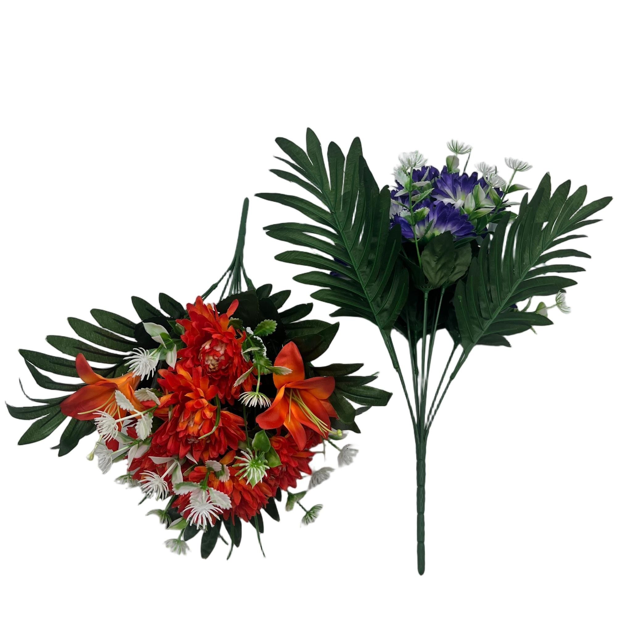 Artificial Chrysanthemum Lily Bouquet 10 Branches 39cm Faux Silk Flowers Home Decor YSB25077