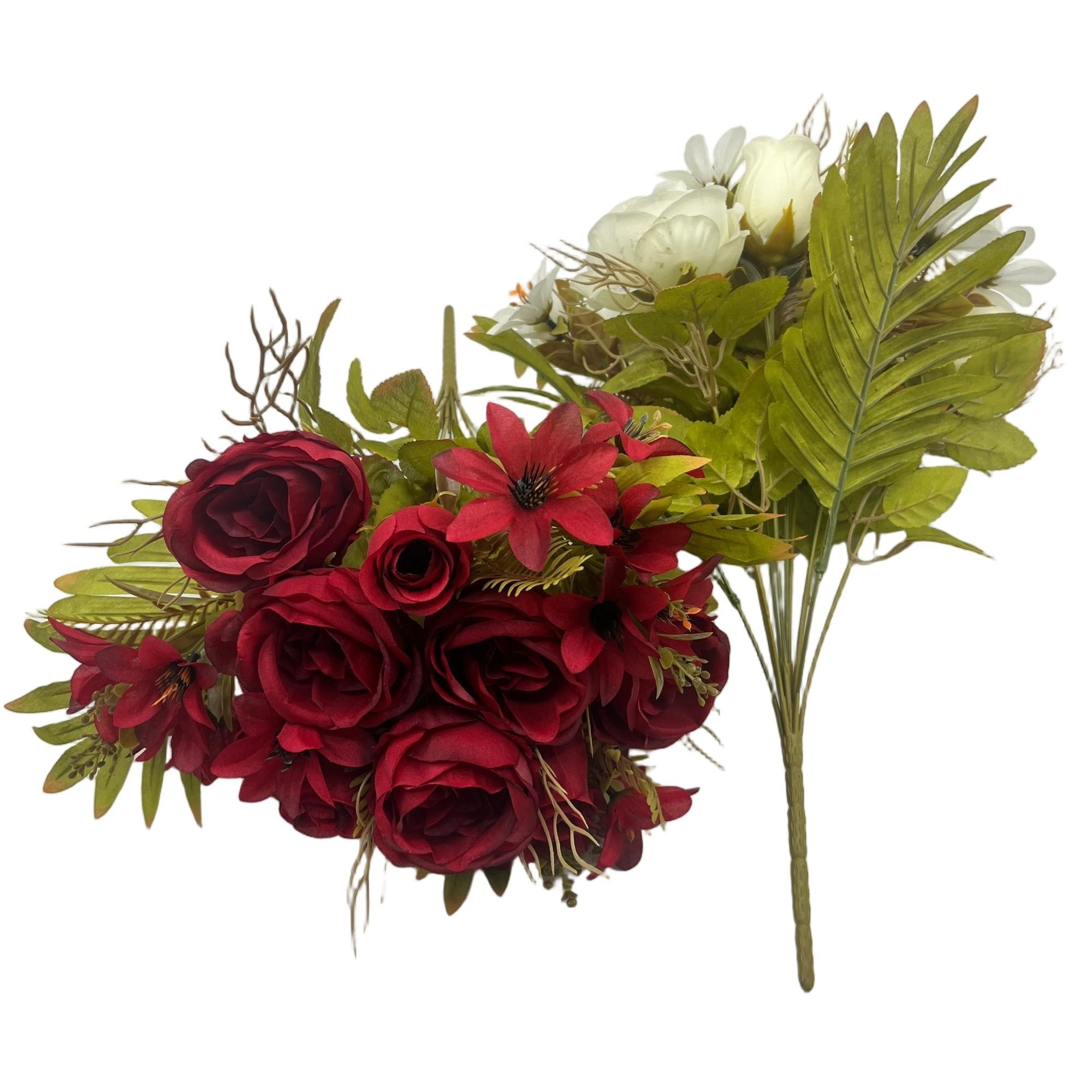 Artificial Peony Rose Bouquet 12 Branches 42cm Faux Silk Flowers YSB25116
