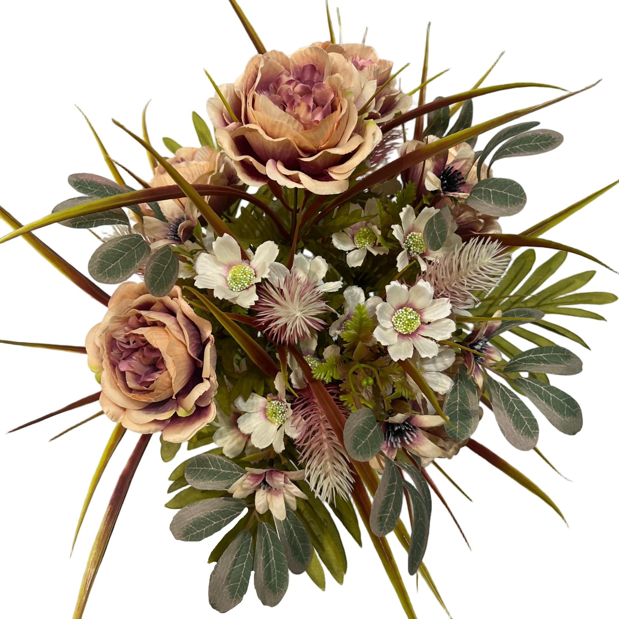 Artificial Rose Bouquet 18 Branches 51cm Height YSB25134